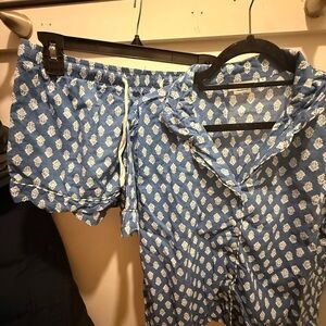 Mark and Graham Blue and White Patterned Pajama Set